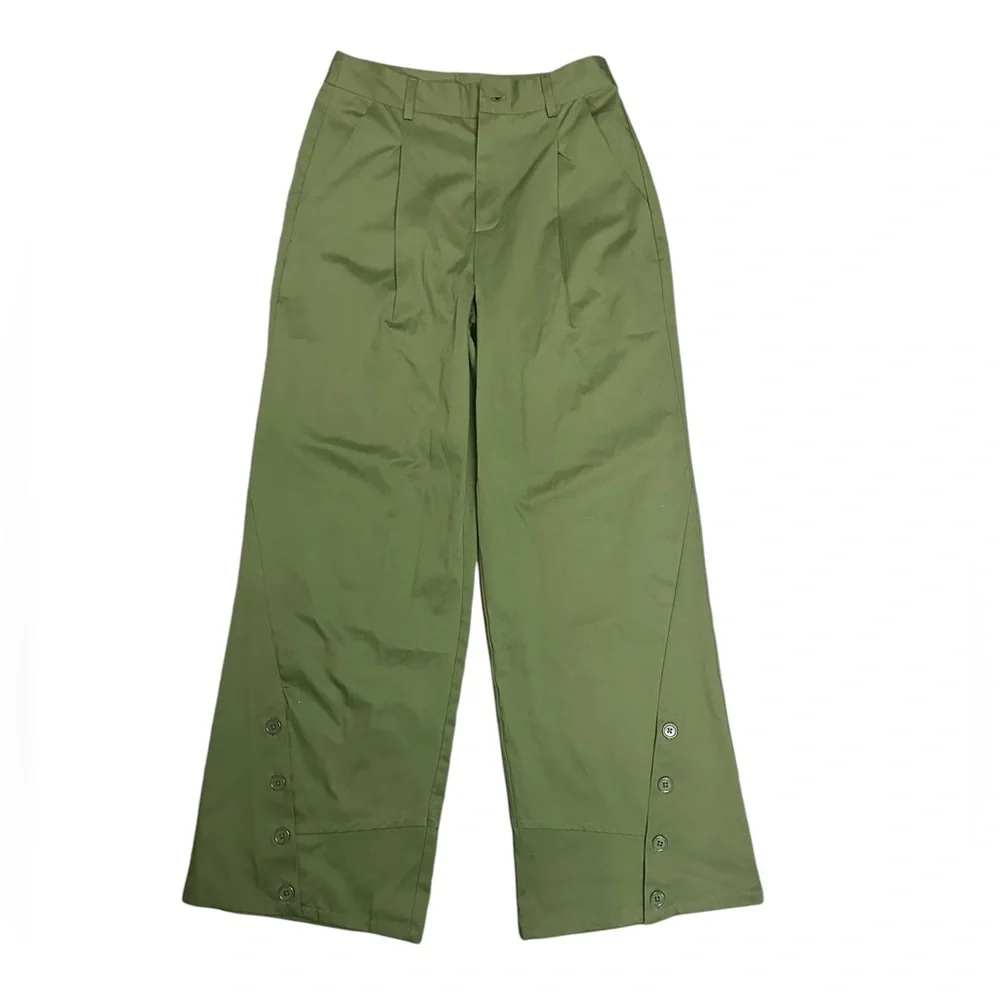Forever 21 Button-Hem Wide-Leg Pants - Picture 8 of 10